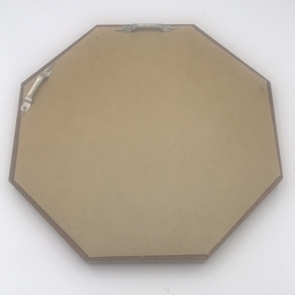 VTG Octagonal Mirror with Wood Frame 11" - Picture 3 of 5